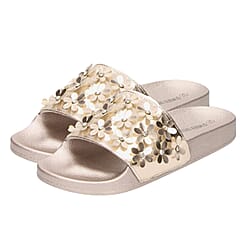 Comfortable Women Flower Slider in Rose Gold