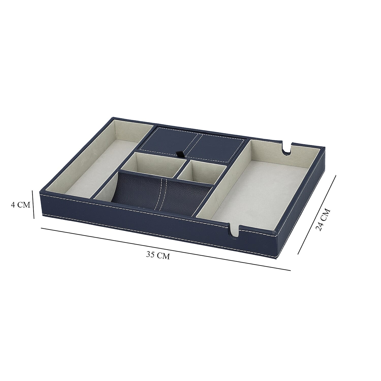 6 Section Portable Multipurpose Organiser (Size 35x24x4Cm) - Navy