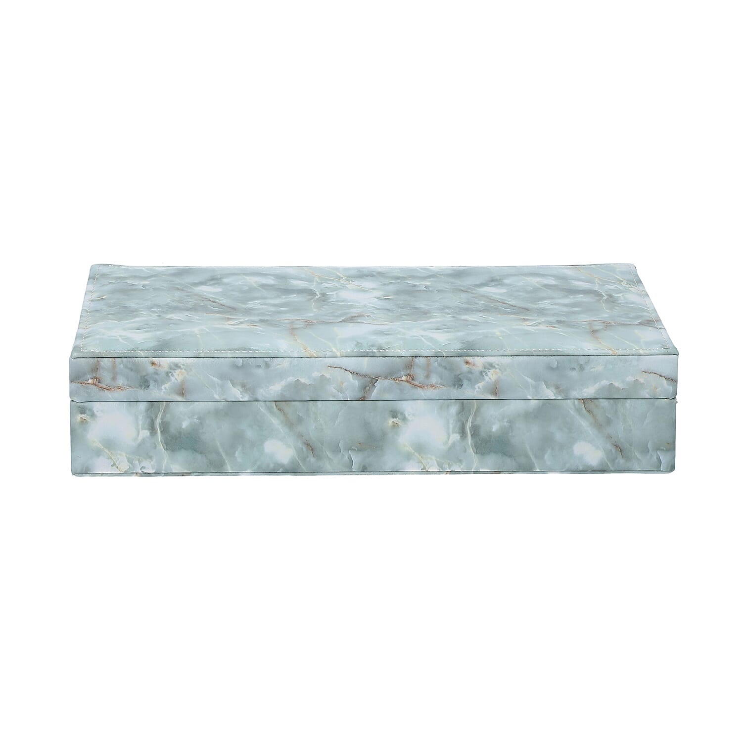 Stylish and Portable Marble Pattern Jewellery Box (Size 29x18.5x5.5Cm) - Mint