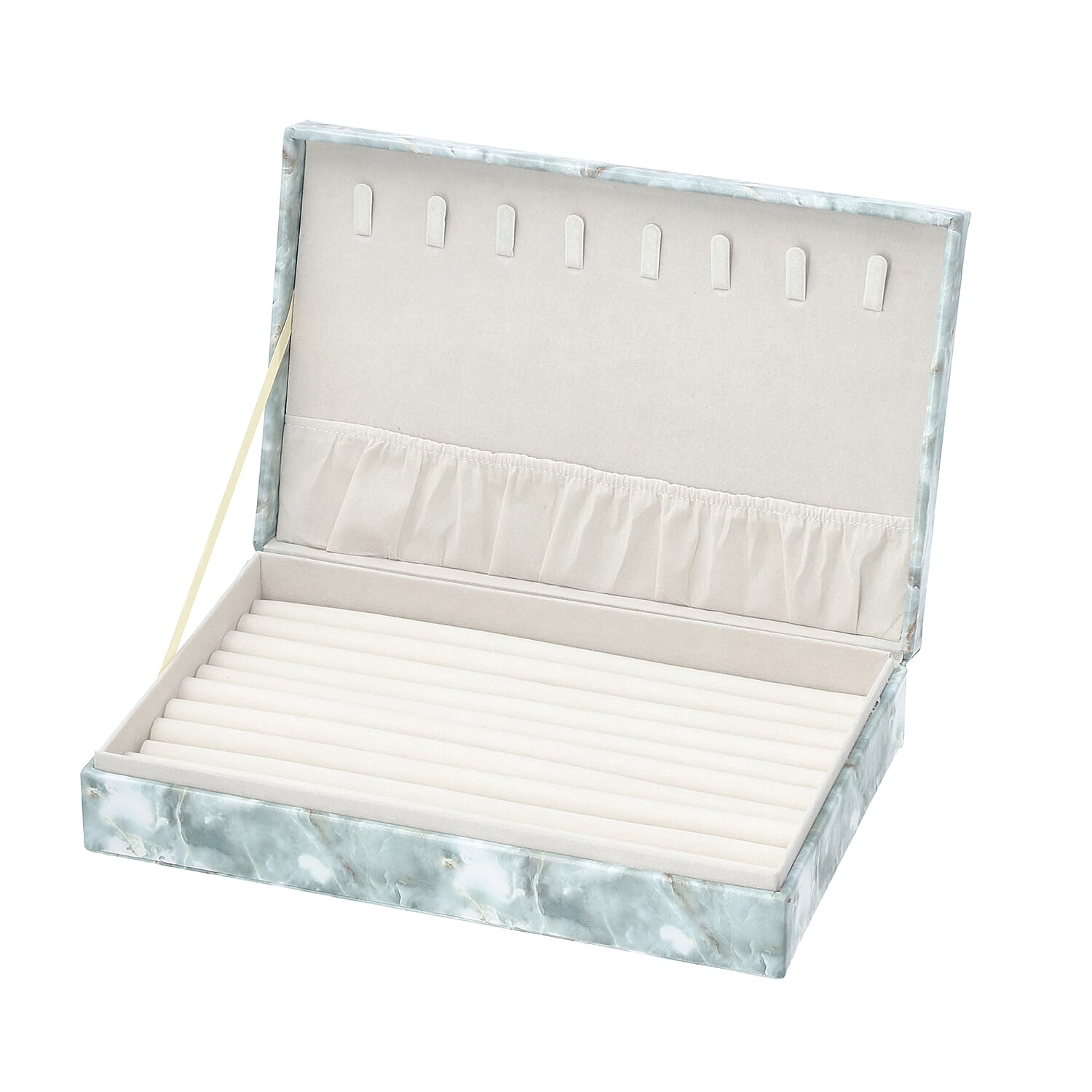 Stylish and Portable Marble Pattern Jewellery Box (Size 29x18.5x5.5Cm) - Mint