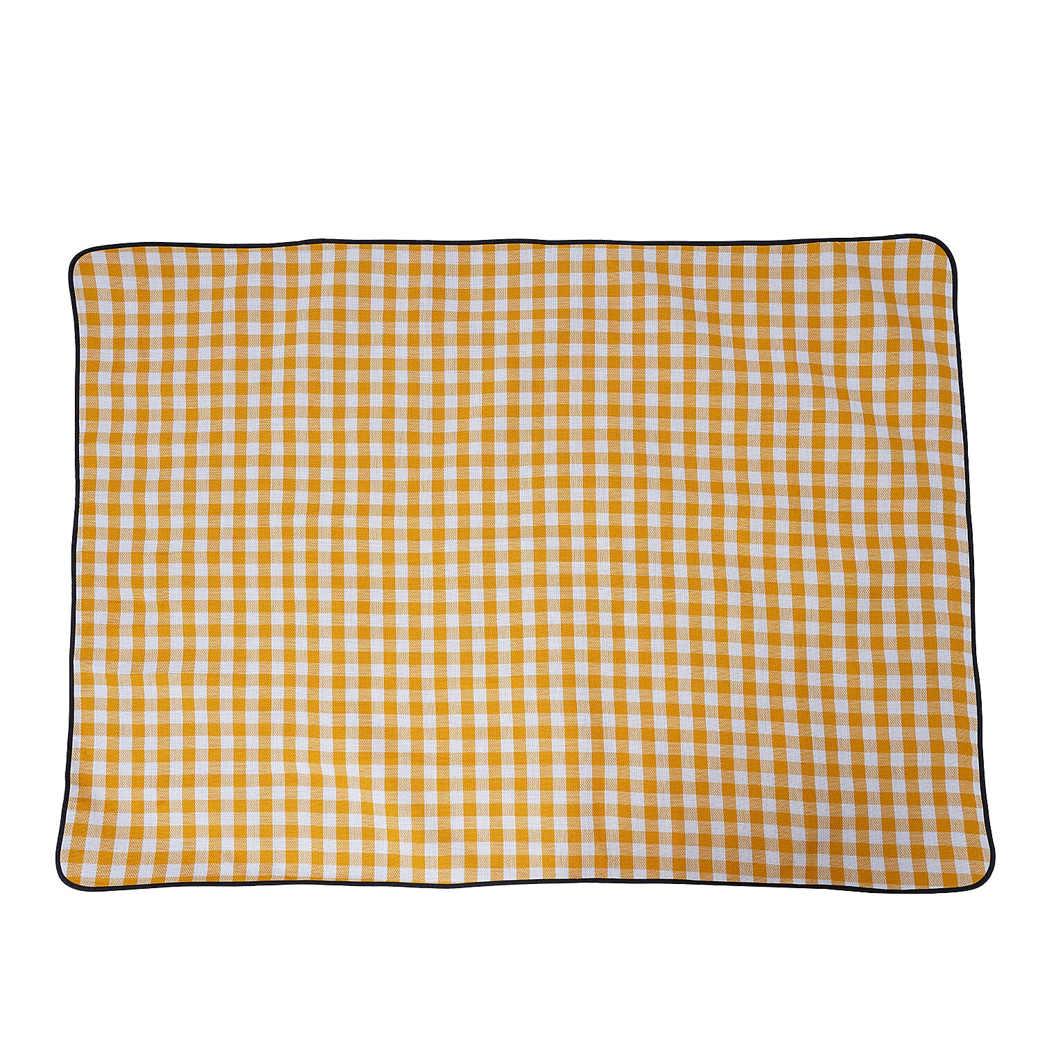 TJC Checker Pattern Picnic Blanket (Size 150x200Cm) - Yellow and White