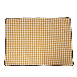 Chequered Pattern Acrylic Picnic Blanket - Yellow and White