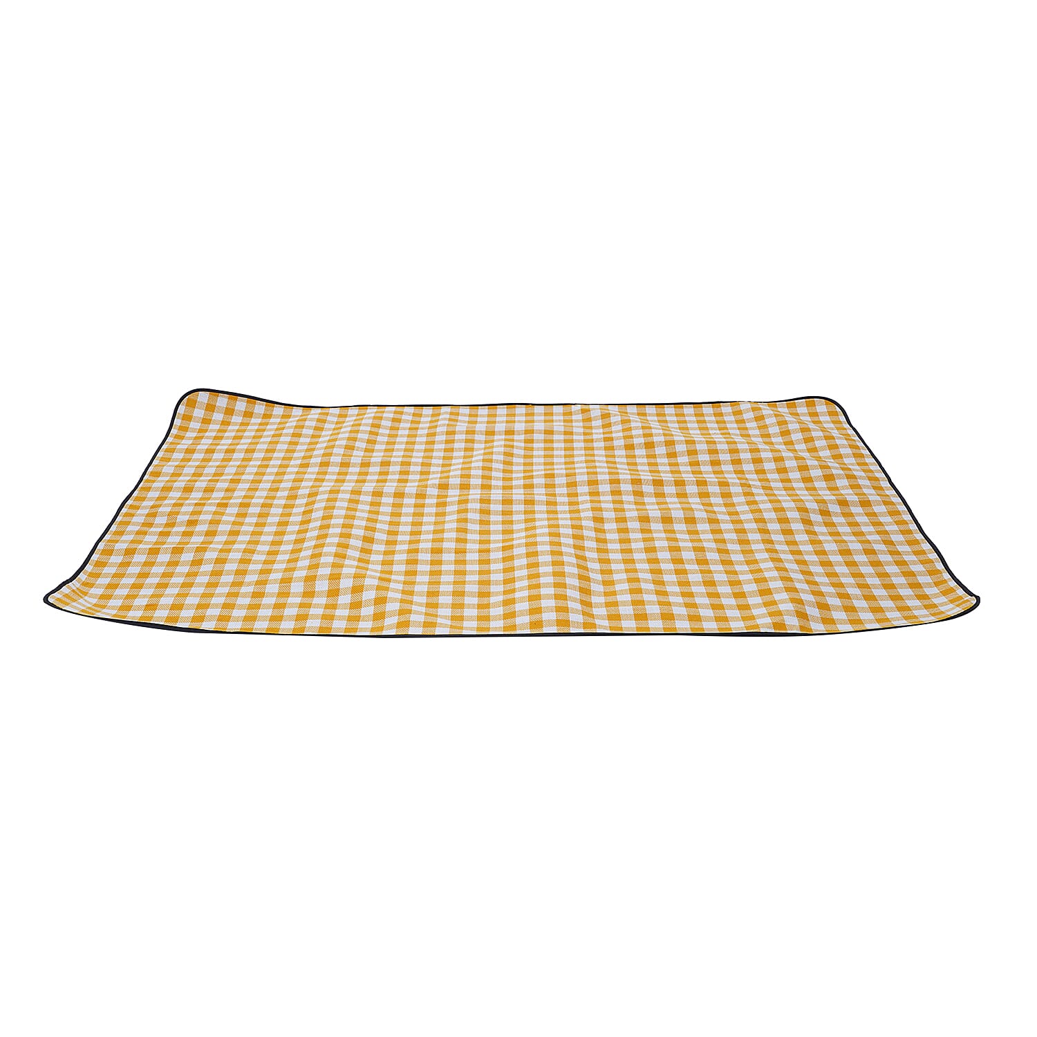 TJC Checker Pattern Picnic Blanket (Size 150x200Cm) - Yellow and White