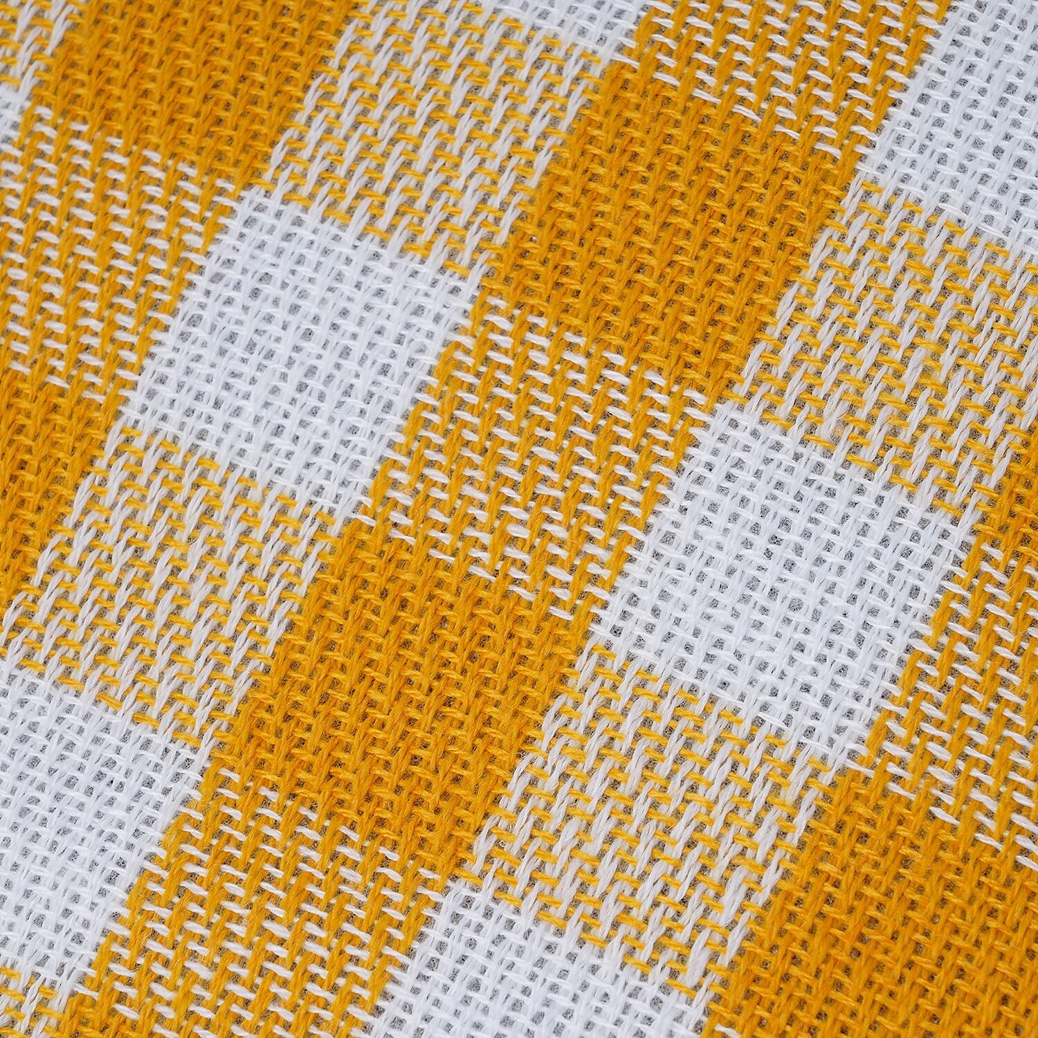 TJC Checker Pattern Picnic Blanket (Size 150x200Cm) - Yellow and White