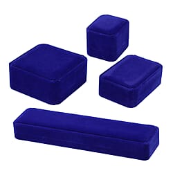 Set of 4  Portable Velvet Jewellery Box  Black