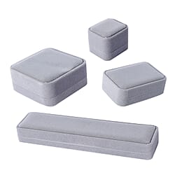 Set of 4  Portable Velvet Jewellery Box  Black