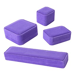 Set of 4  Portable Velvet Jewellery Box  Black
