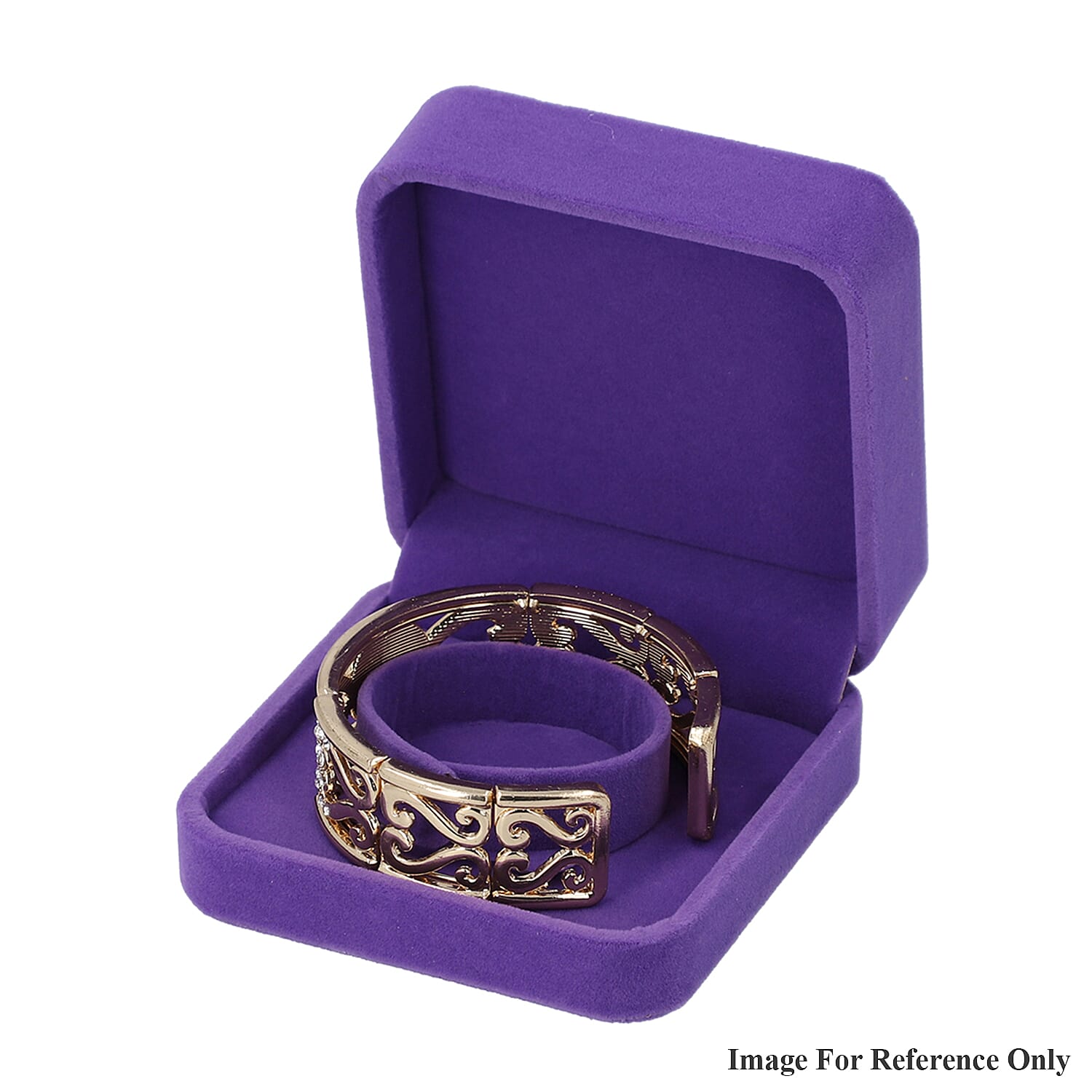 Set of 4 - Portable Velvet Jewellery Box (Incl. Ring Box - 5x5x4Cm, Pendant Box - 10x7x4Cm, Bracelet Box - 9x9x4Cm & Chain Box - 22x6x3Cm) - Purple