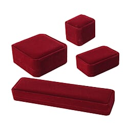 Set of 4  Portable Velvet Jewellery Box  Black