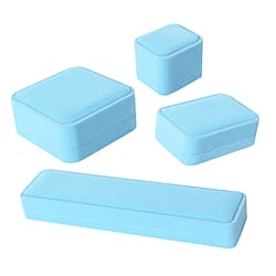 Set of 4  Portable Velvet Jewellery Box  Black