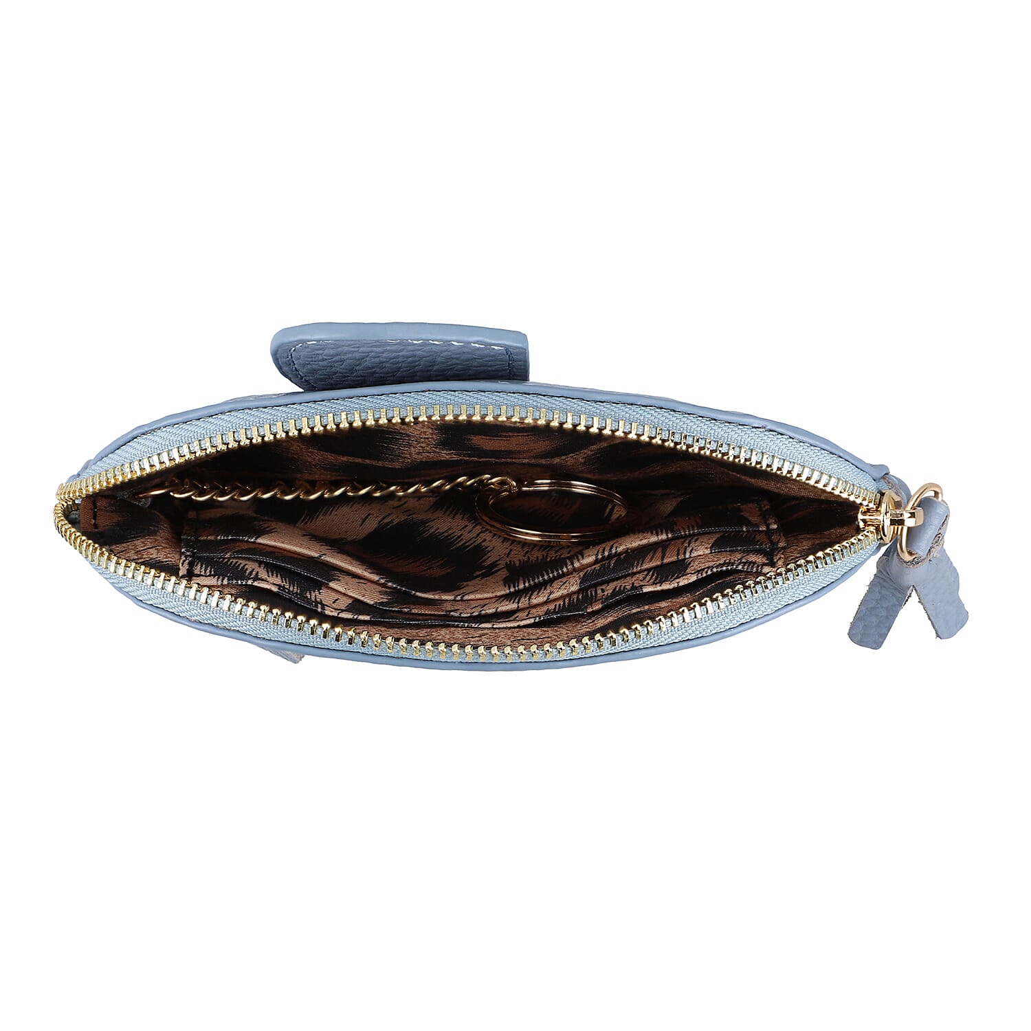 SENCILLEZ 100% Genuine Leather Elephant Shaped Wallet (Size 14x11cm) - Blue