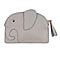 SENCILLEZ 100% Genuine Leather Elephant Shaped Wallet (Size 14x11cm) - Light Grey
