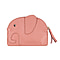 SENCILLEZ 100% Genuine Leather Elephant Shaped Wallet (Size 14x11cm) - Dusty Pink