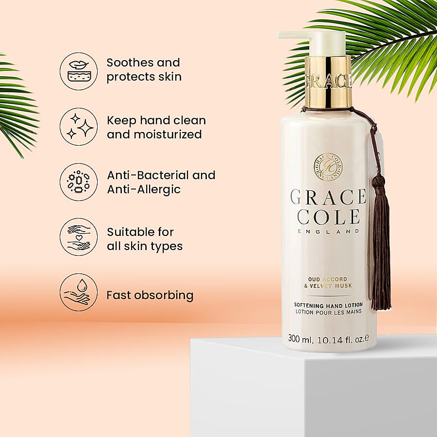 Grace Cole: Oud Accord & Velvet Musk Hand Lotion - 300ml