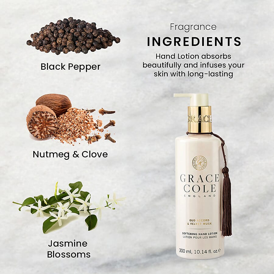 Grace Cole: Oud Accord & Velvet Musk Hand Lotion - 300ml