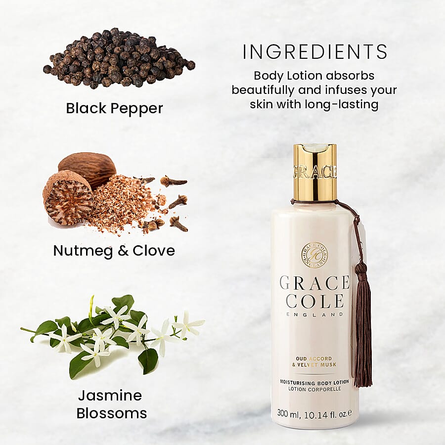 Grace Cole: Oud Accord & Velvet Musk Body Lotion - 300ml