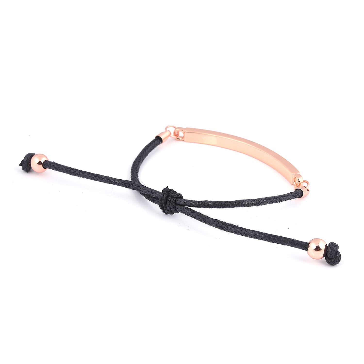 Limited Edition Daisy Dixon Sienna Adjustable Bracelet (Size 7.5) and Watch Set with Floral Black Dial in Rose Gold Tone