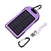 5000 mah Power Bank in Solar Panel and Mountaineering Buckle with USB Cable (Size:15x7.5Cm) - Black
