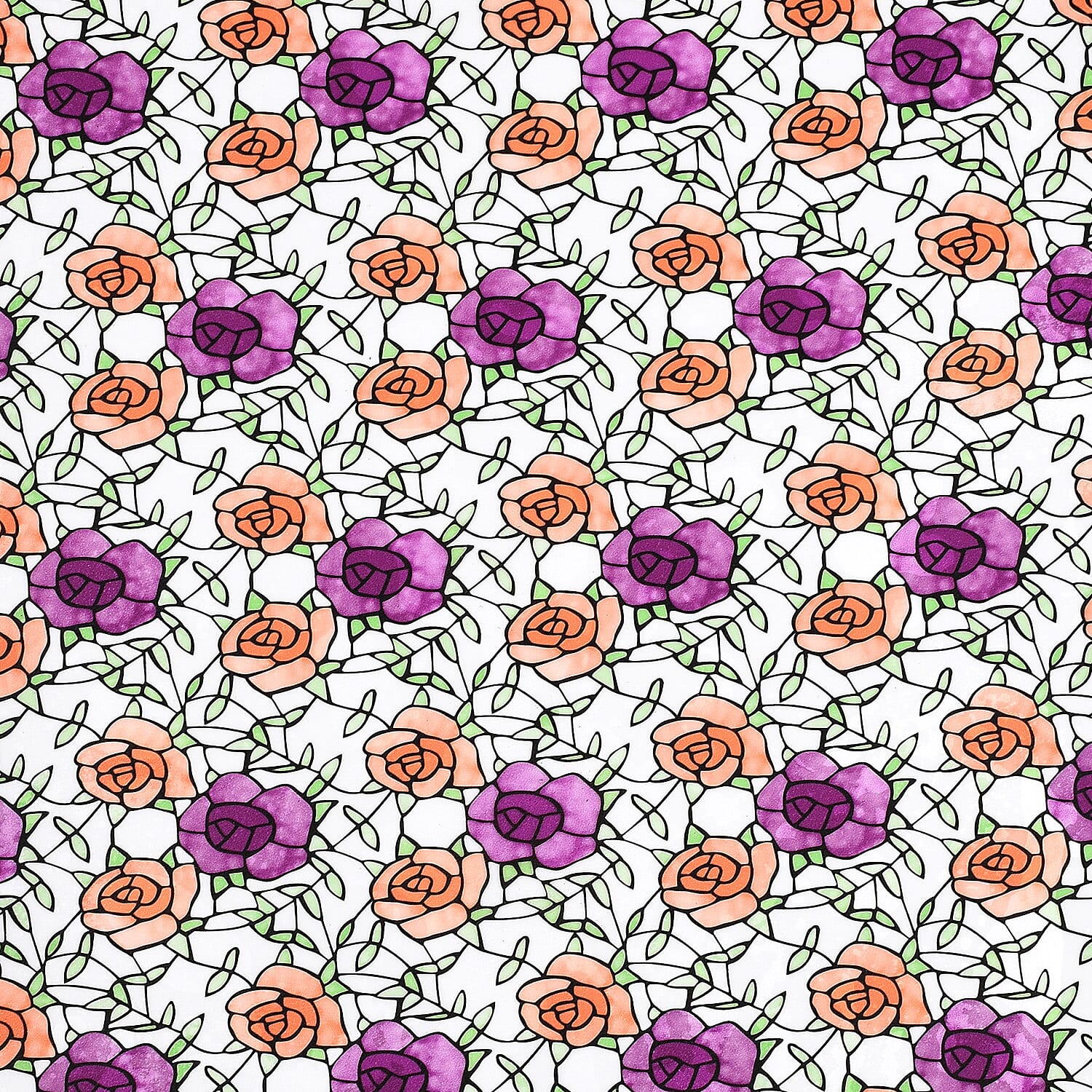 Rose Pattern Removable Window Sticker