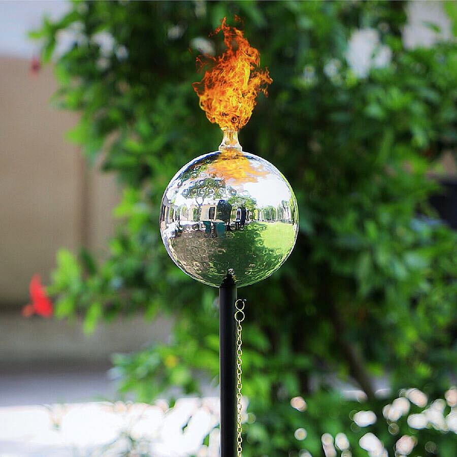 Fire Pit Stainless Steel Outdoor Garden Flame Torch (Size- Length 98 Cm,Diameter 48 Cm)