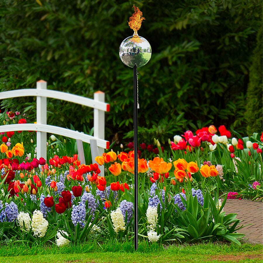 Fire Pit Stainless Steel Outdoor Garden Flame Torch (Size- Length 98 Cm,Diameter 48 Cm)