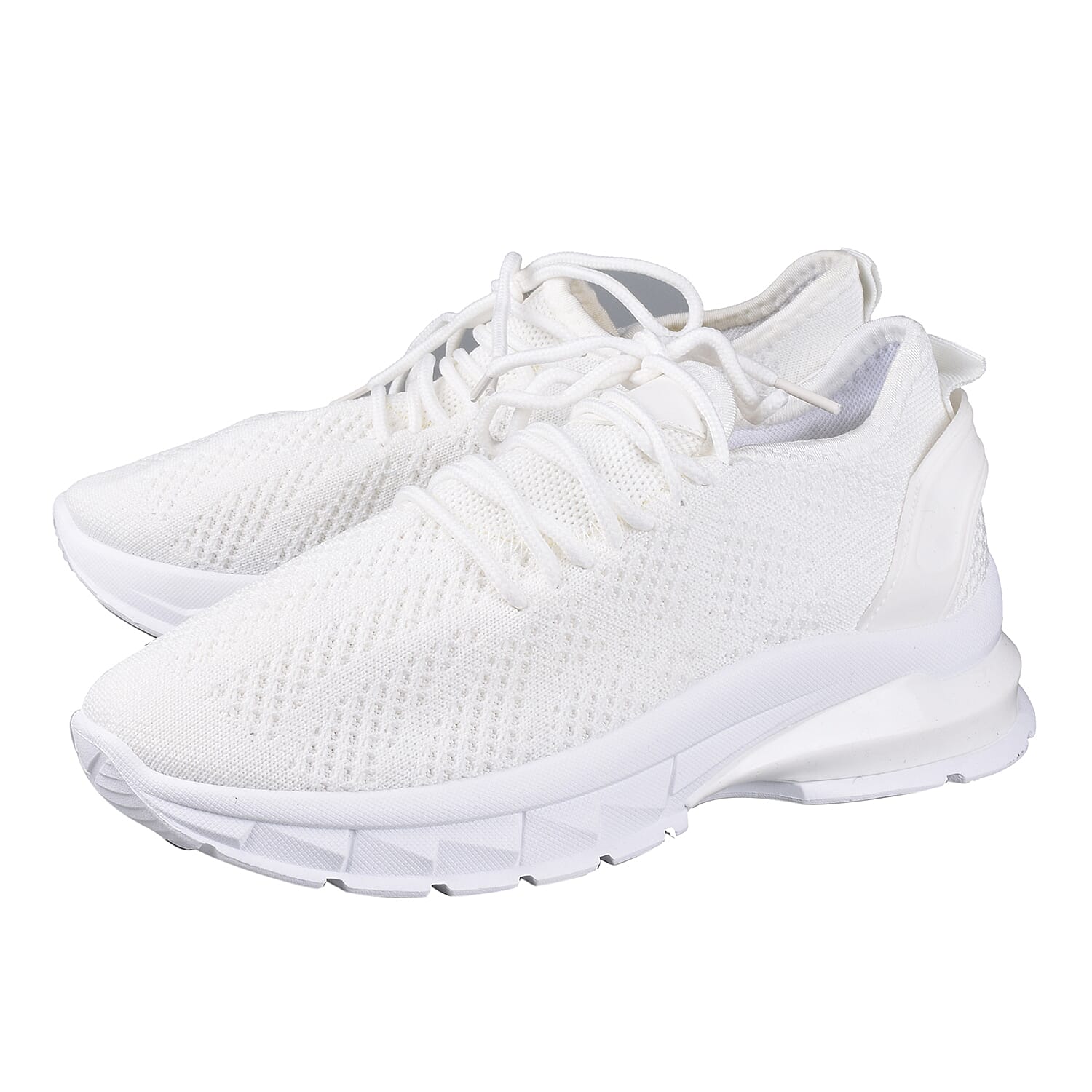 Lace-Up Knit White Trainers (Size 3)