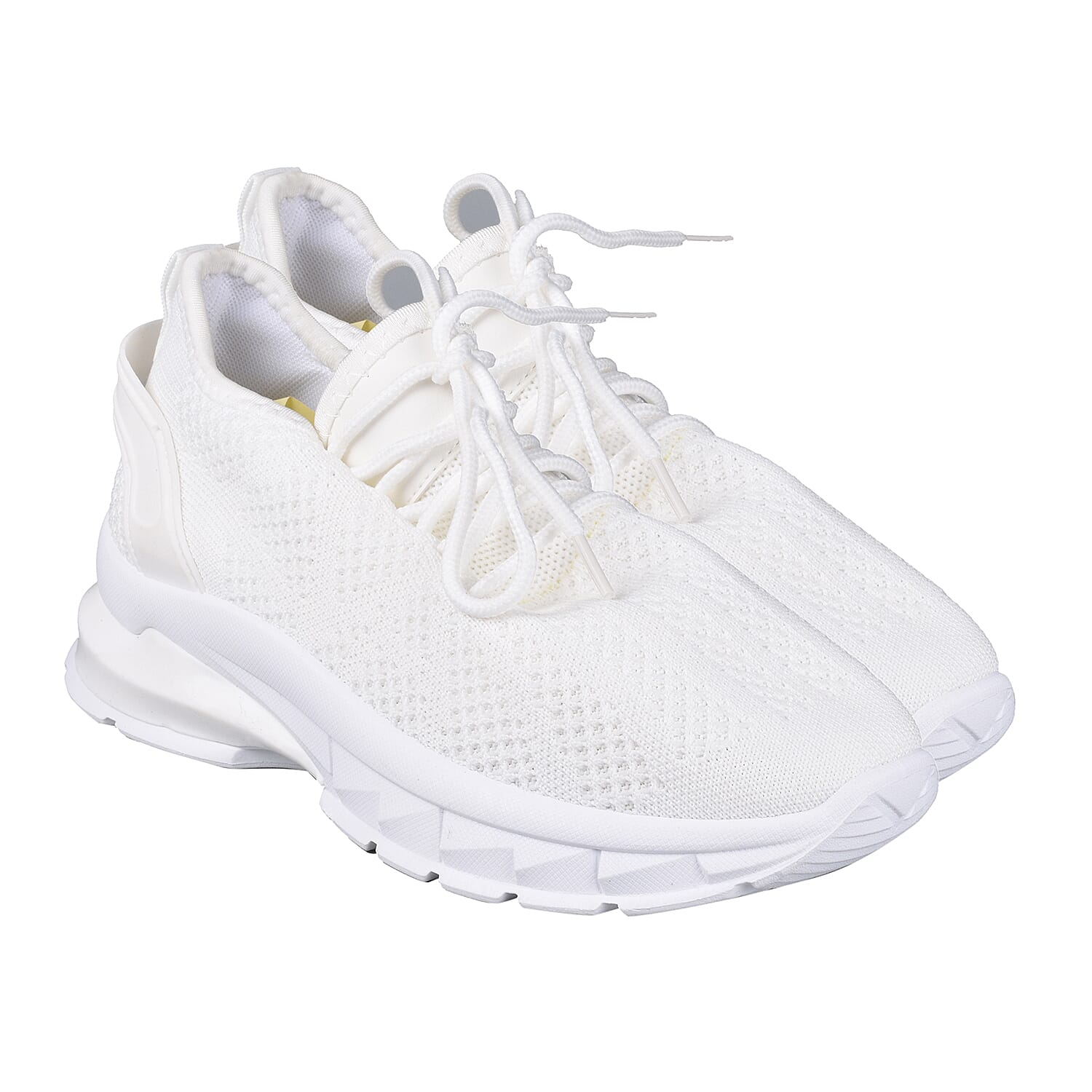 Lace-Up Knit White Trainers (Size 3)