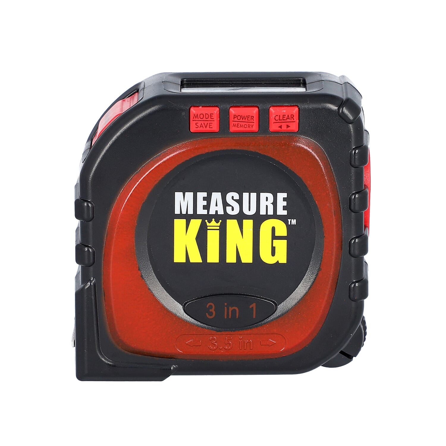3 in 1 Digital Tape Measure Upto 25 feet (Size 9x9x4 cm) - Black & Red
