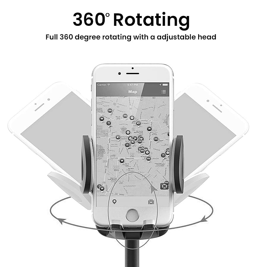 New Arrival Dashboard Windshield Long Arm Car Mount Phone Holder (11x6.5 To 10.5Cm) - Black