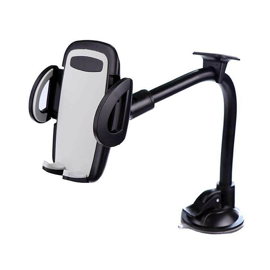 New Arrival Dashboard Windshield Long Arm Car Mount Phone Holder (11x6.5 To 10.5Cm) - Black