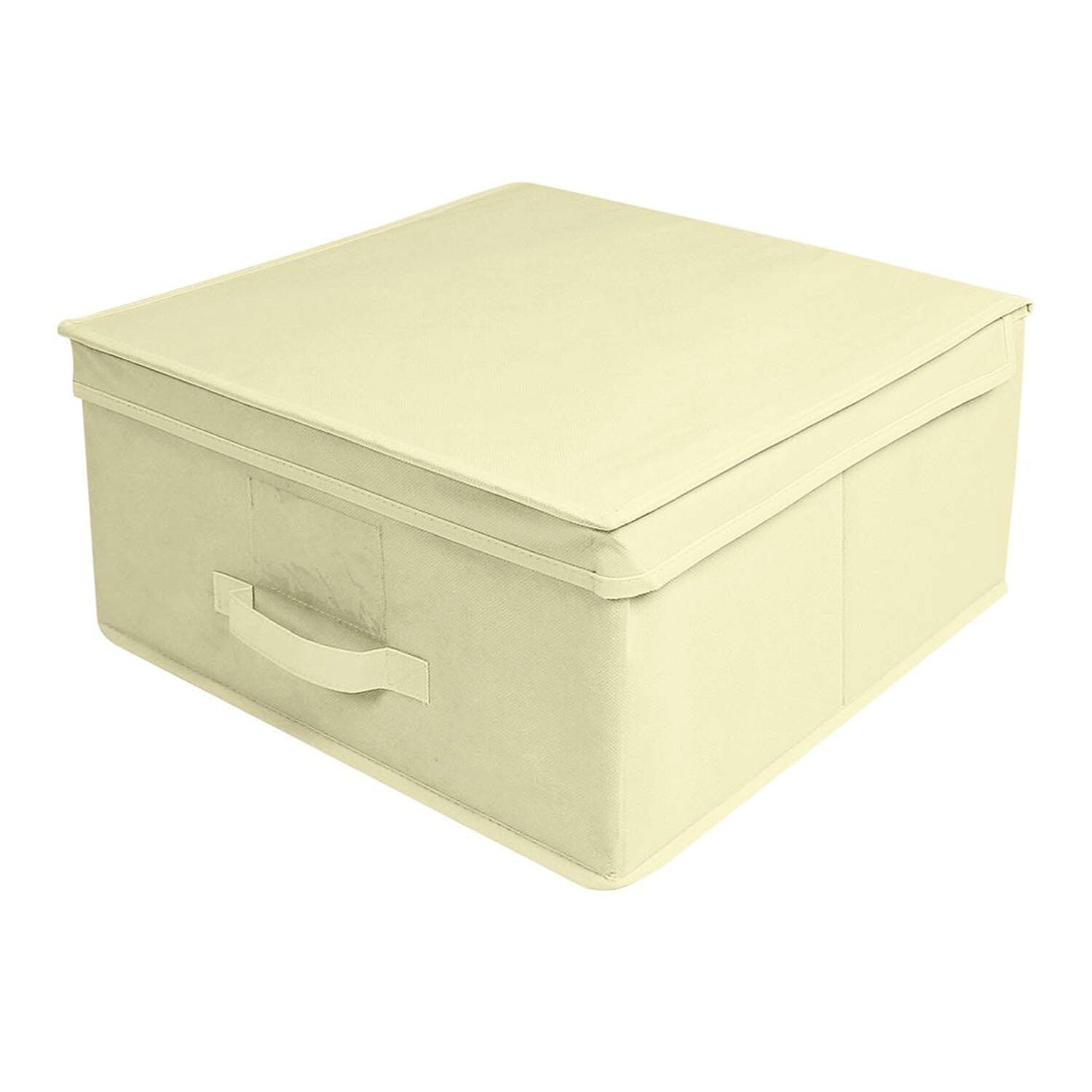 Pack of Two Storage Boxes- Cream, Size: (40 x 20 x 40cm)