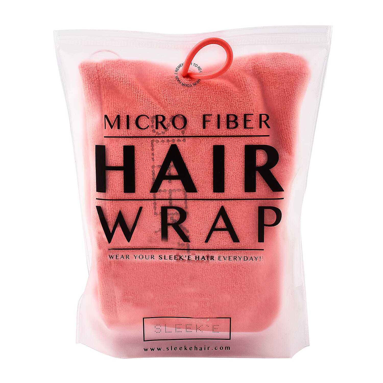 Sleeke Micro Fiber Hair Wrap – Keep Hair Perfect After Shower, Coral, Blue Trim, Adults
