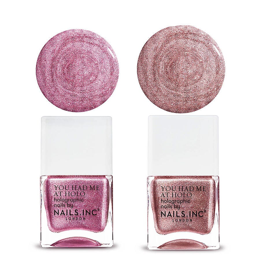 Nails Inc: Holographic Pink - Call of the discoball - Glitter Me Crazy - 14X2 ML