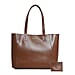 ASSOTS LONDON 2 Piece Set - ADELA Genuine Smooth Leather Tote Bag (31x9.5x26.5cm) & Matching RFID FANN Cardholder (10x8cm) - Tan