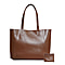 ASSOTS LONDON 2 Piece Set - ADELA Genuine Smooth Leather Tote Bag (31x9.5x26.5cm) & Matching RFID FANN Cardholder (10x8cm) - Tan