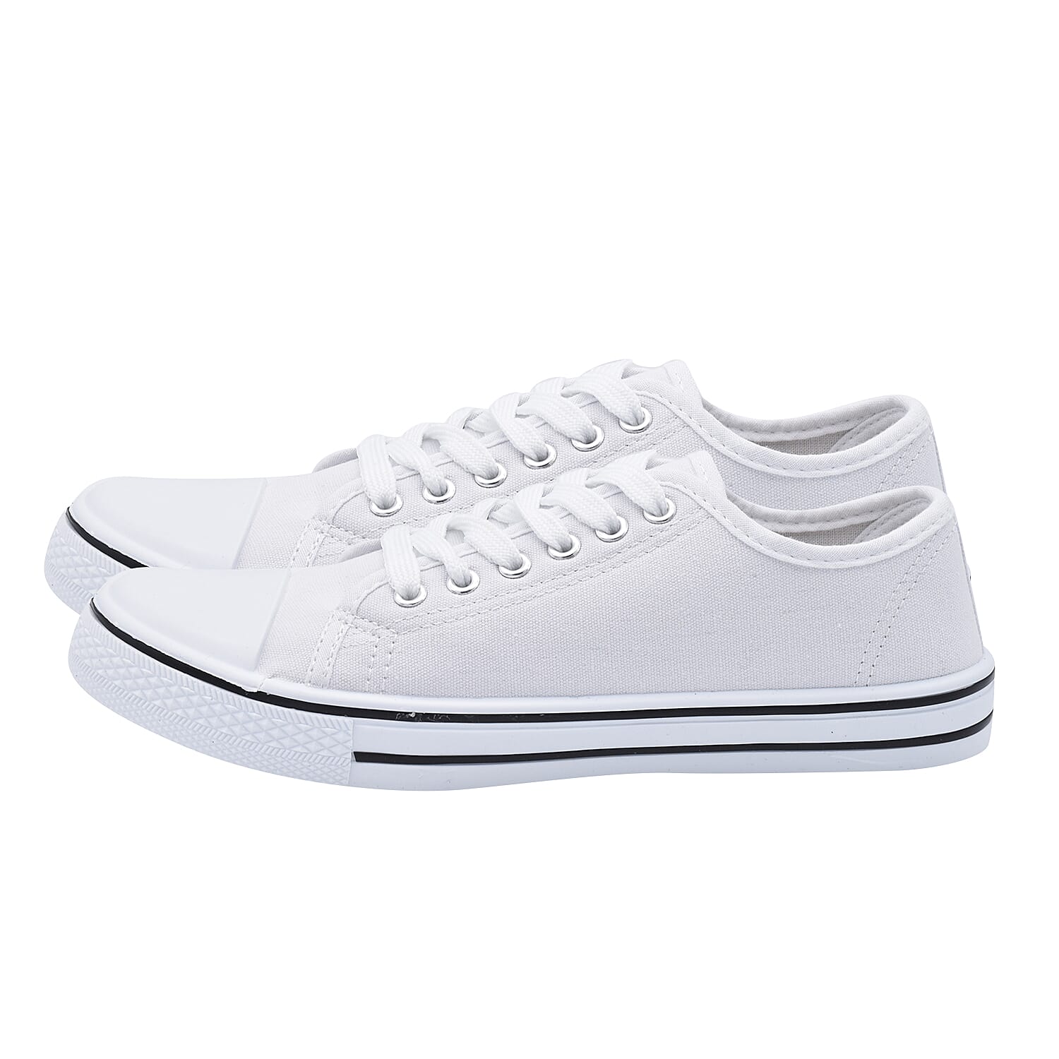 Black Star Canvas Lace Up Trainers (Size 3)