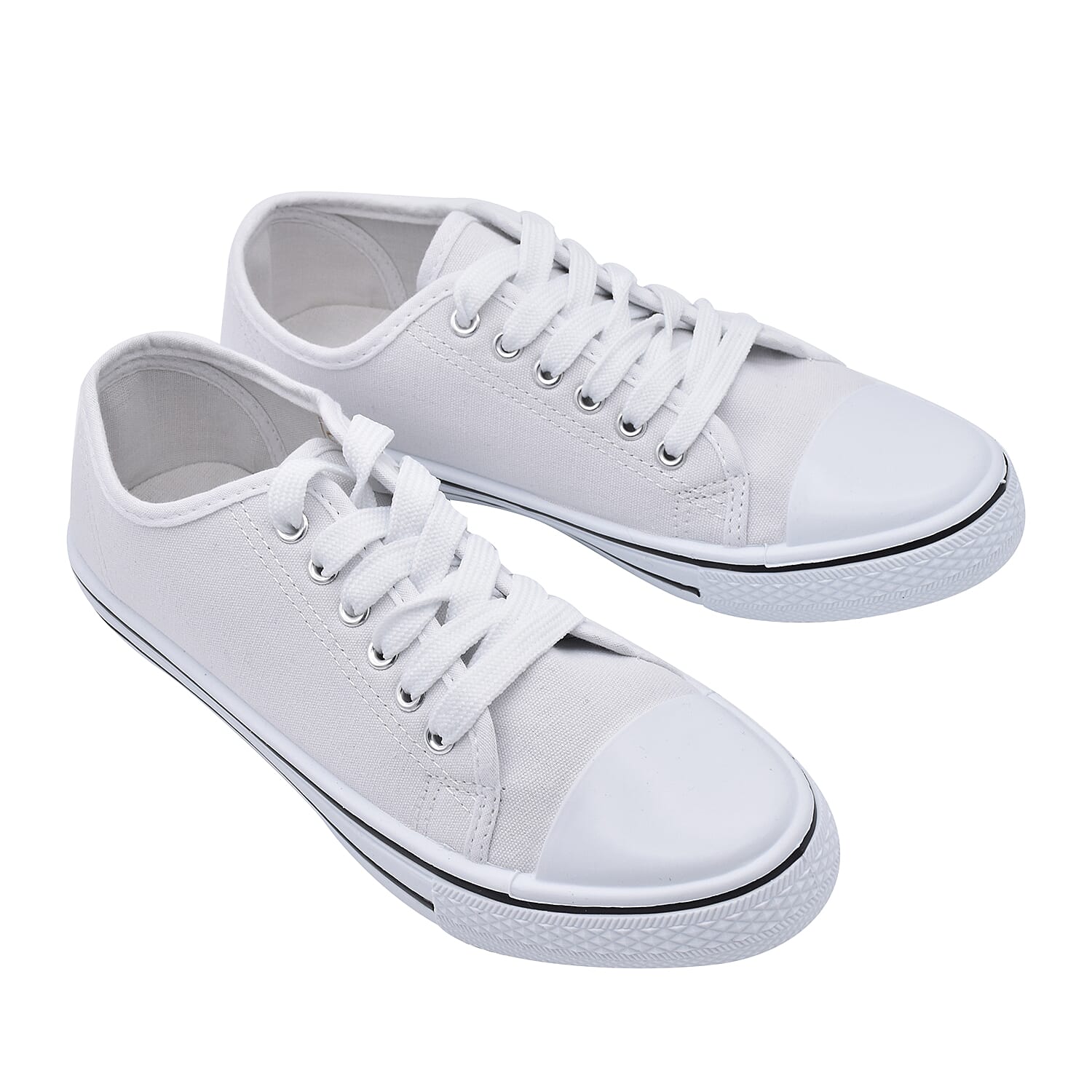 Black Star Canvas Lace Up Trainers (Size 3)