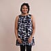 JOVIE Abstract Pattern Sleeveless A-Line Women Tunic (Size:XXL/XXXL 22-26, 90x65Cm) - Black and White
