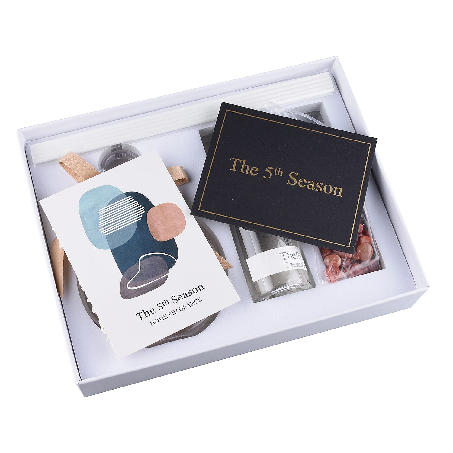 Close Out Deal - The 5th Season Fragrance Bottle with Red Agate and Ribbon 100 ML - Red