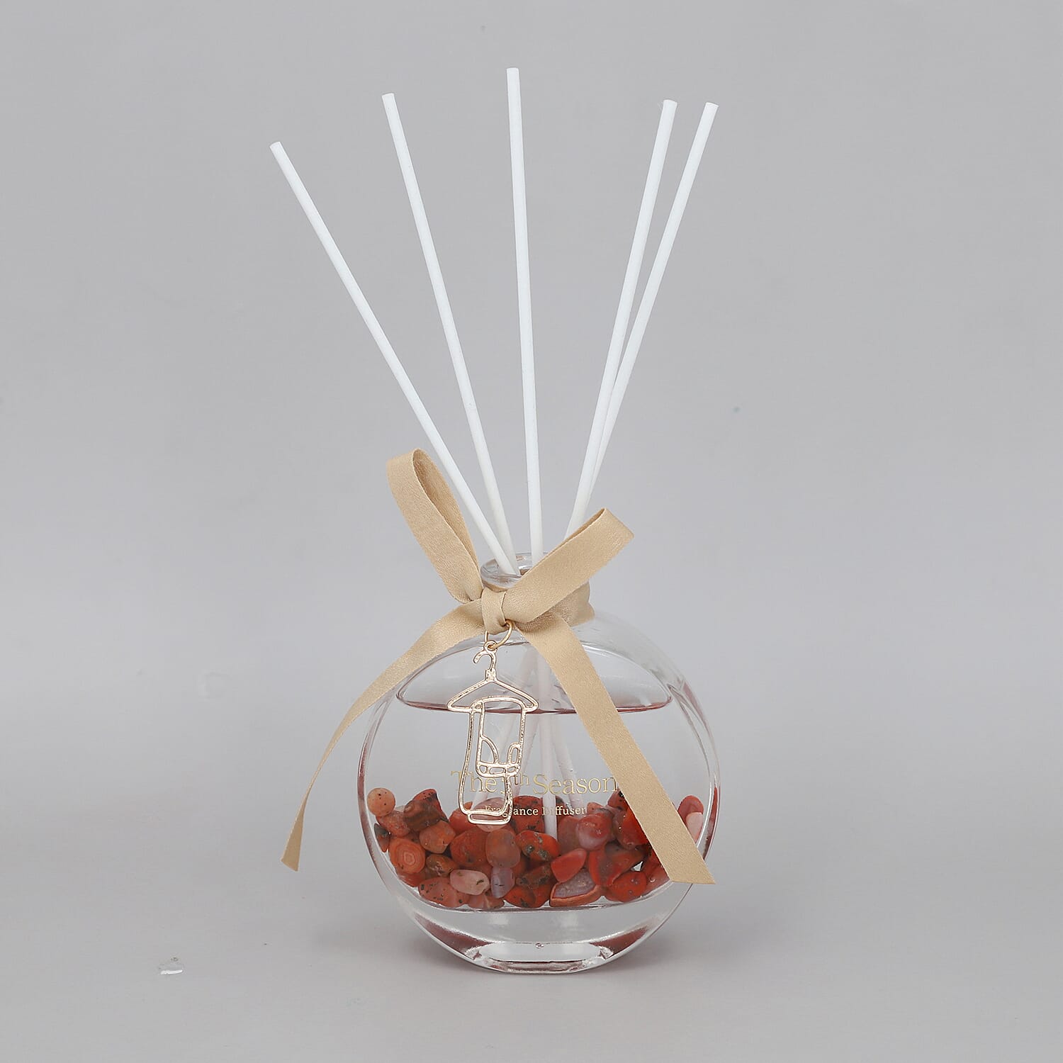 Close Out Deal - The 5th Season Fragrance Bottle with Red Agate and Ribbon 100 ML - Red