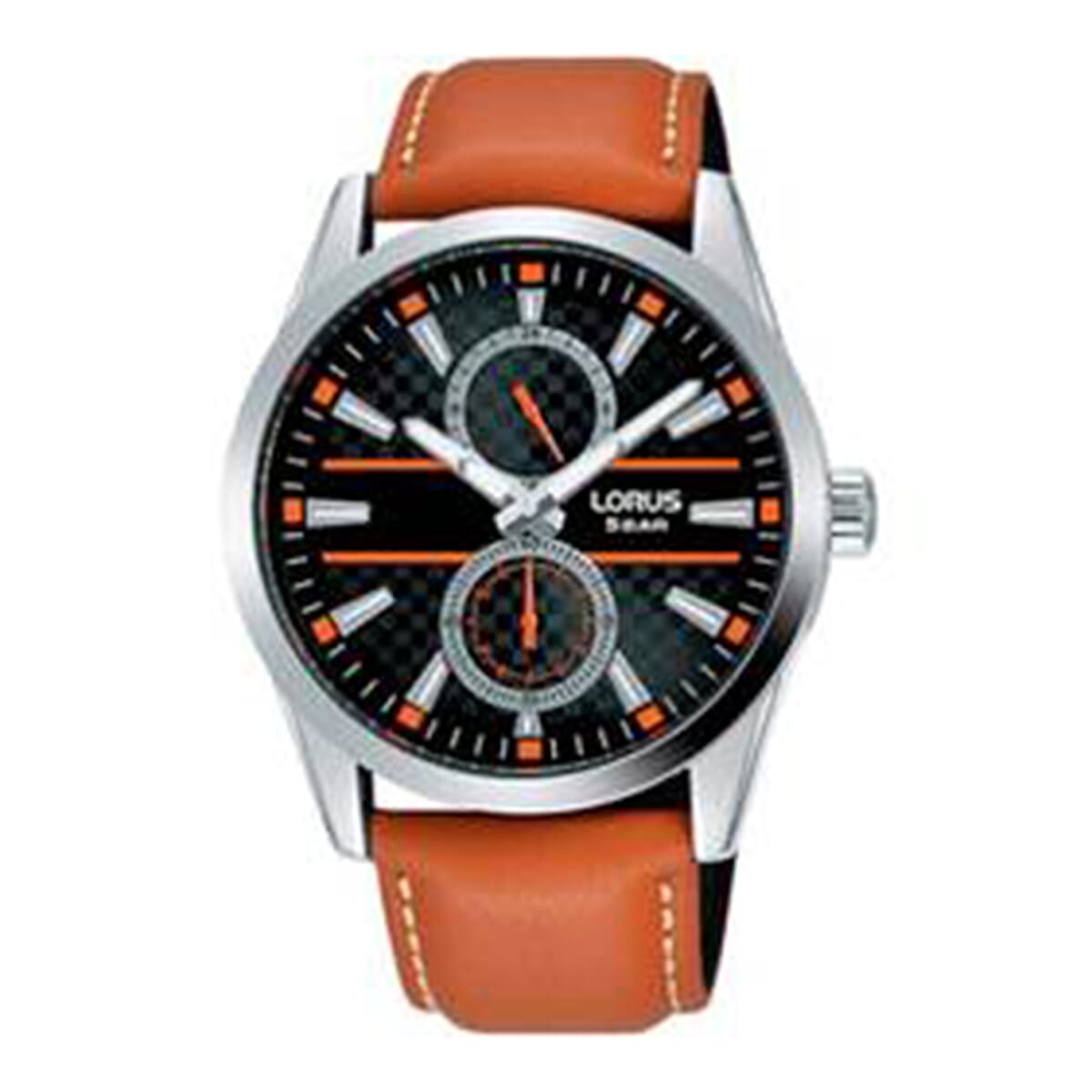 Lorus Mens Dress Multidial Watch with Tan Strap