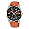Lorus Mens Dress Multidial Watch with Tan Strap