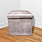 Lesser and Pavey Velvet Folding Storage Ottoman Box in Ash Grey (Size 35x35x37 cm)