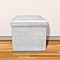 Lesser and Pavey Velvet Folding Storage Ottoman Box in White (Size 38x38x38 cm)