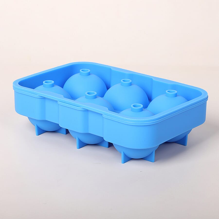 Set of 2 - Ice Ball Moulds with Cover (Size 12x17.5x5cm) - Blue & Red