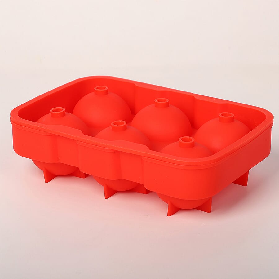 Set of 2 - Ice Ball Moulds with Cover (Size 12x17.5x5cm) - Blue & Red