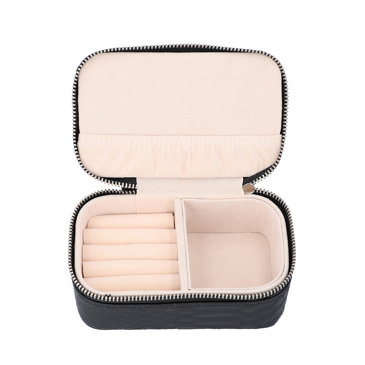 Dragon Skin Pattern Mini Pocket Jewellery Box (Size 13x8x5.5cm) - Black