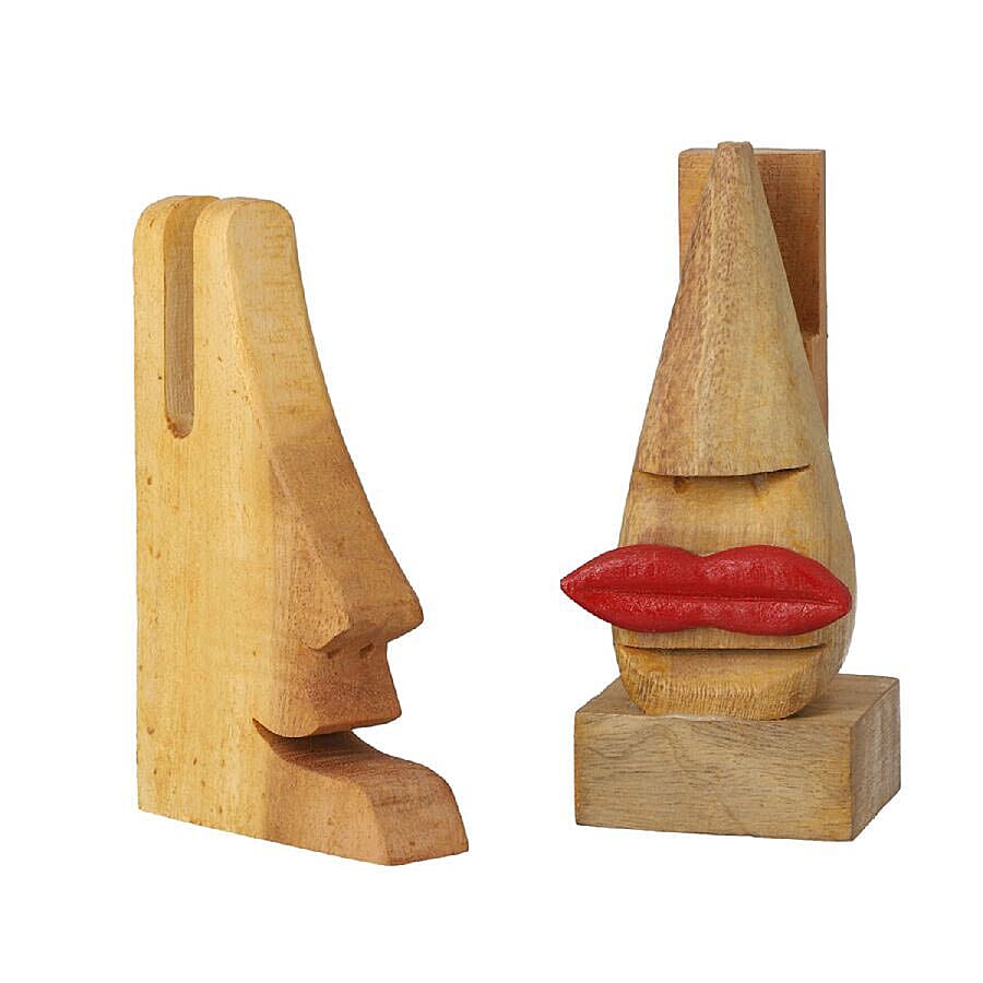 Set of 2- His And Her Wooden Eyeglass Holder