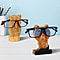 Set of 2 Owl & Cat Shape Eyeglass Holder Material - Pine Wood