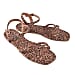 Leopard Patterned Suede Tower Strap Sandals